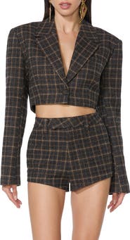 AFRM Plaid Crop Jacket