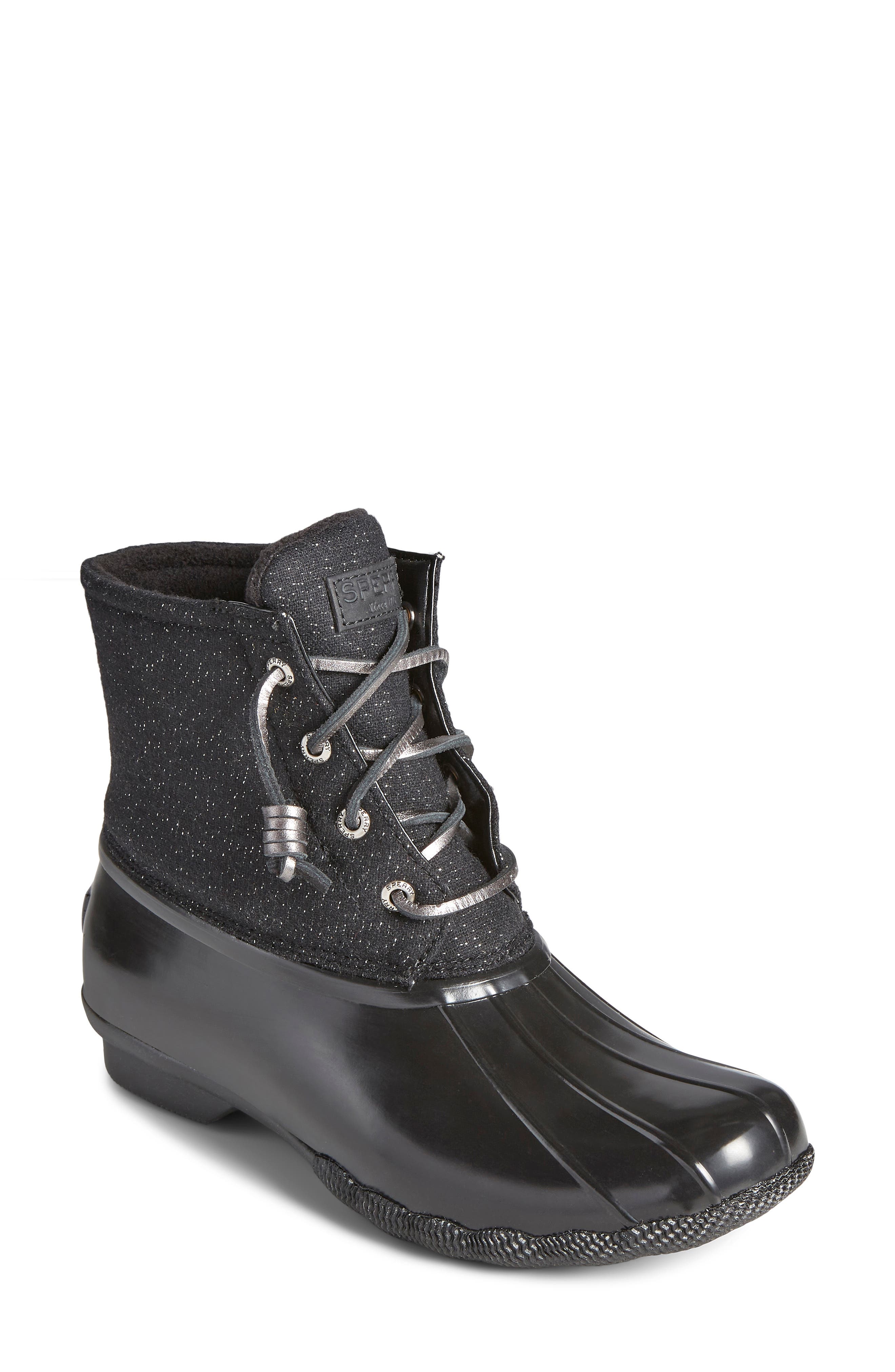 SPERRY TOP-SIDER<sup>®</sup> Sperry Saltwater Sparkle Water Resistant Duck Boot, Main, color, 