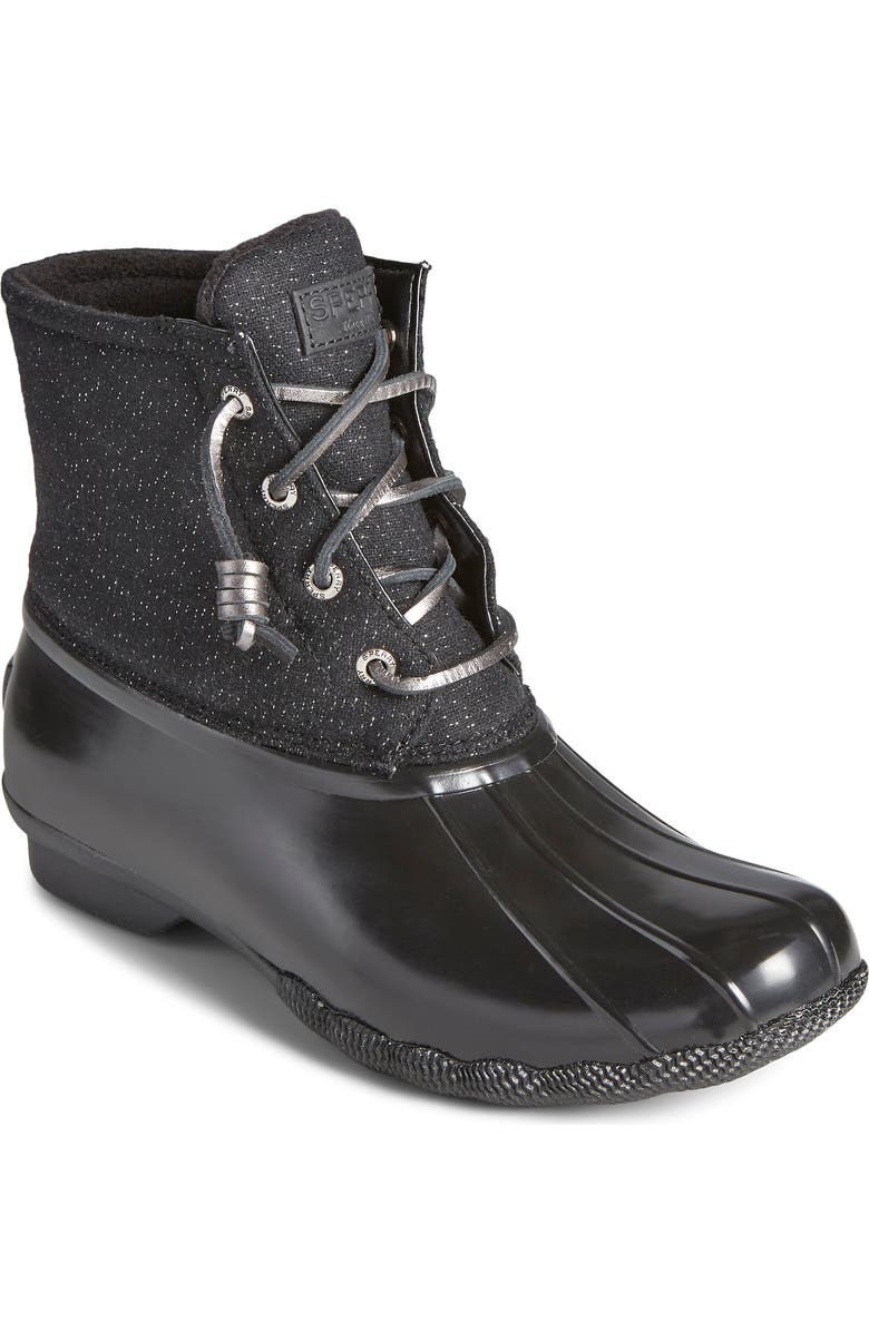 SPERRY TOP-SIDER<sup>®</sup> Sperry Saltwater Sparkle Water Resistant Duck Boot, Main, color,