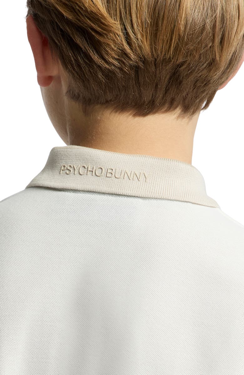 Psycho Bunny Kids' New Castle Cotton Pique Polo, Alternate, color, Ecru