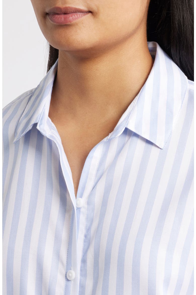 Kenzie Stripe Short Sleeve Button-Up Shirt, Alternate, color, MOOD RING