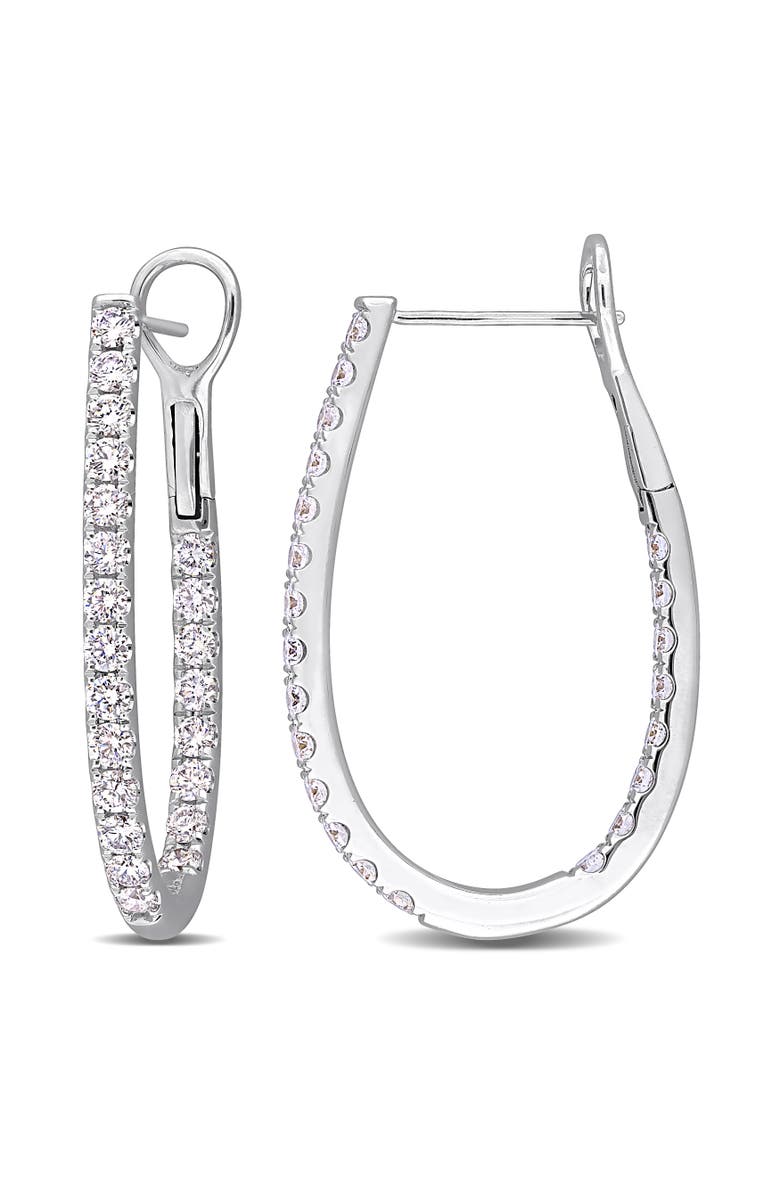 Julianna B. 2 1/5ct. t.w. Lab-Grown Diamond Hoop Earrings 14k, Main, color, White Gold