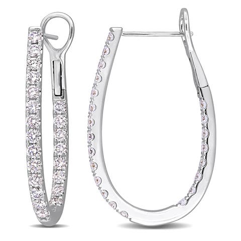 2 1/5ct. t.w. Lab-Grown Diamond Hoop Earrings 14k
