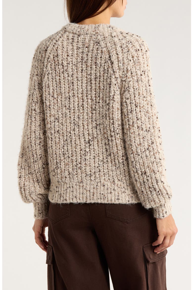 Relaxed Popcorn Cardigan, Alternate, color, GREY CHATEAU MULTI