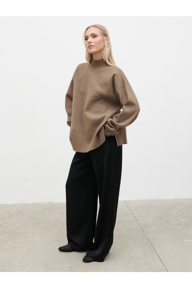 Estella High Neck Knit Jumper, Alternate, color, Mushroom