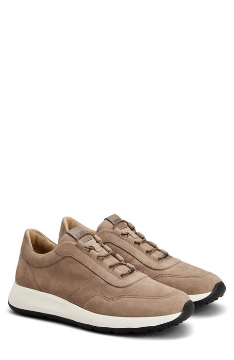 Elastic Lace Leather Sneaker