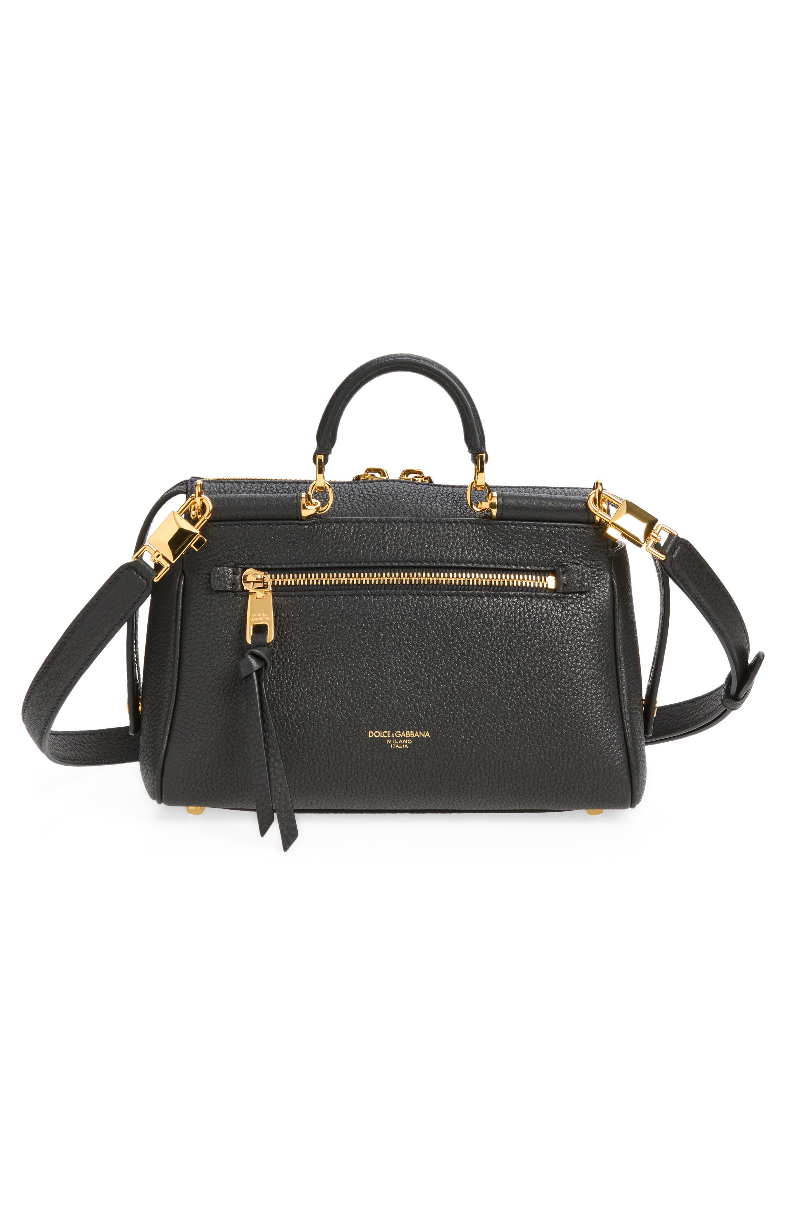 Vittoria Leather Top Handle Bag, Alternate, color, 80999 NERO