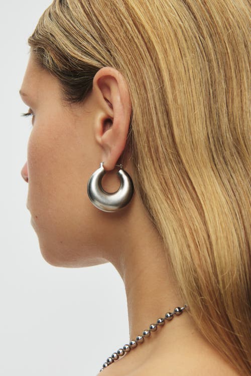 67jewelry Puff Hoops In Silver