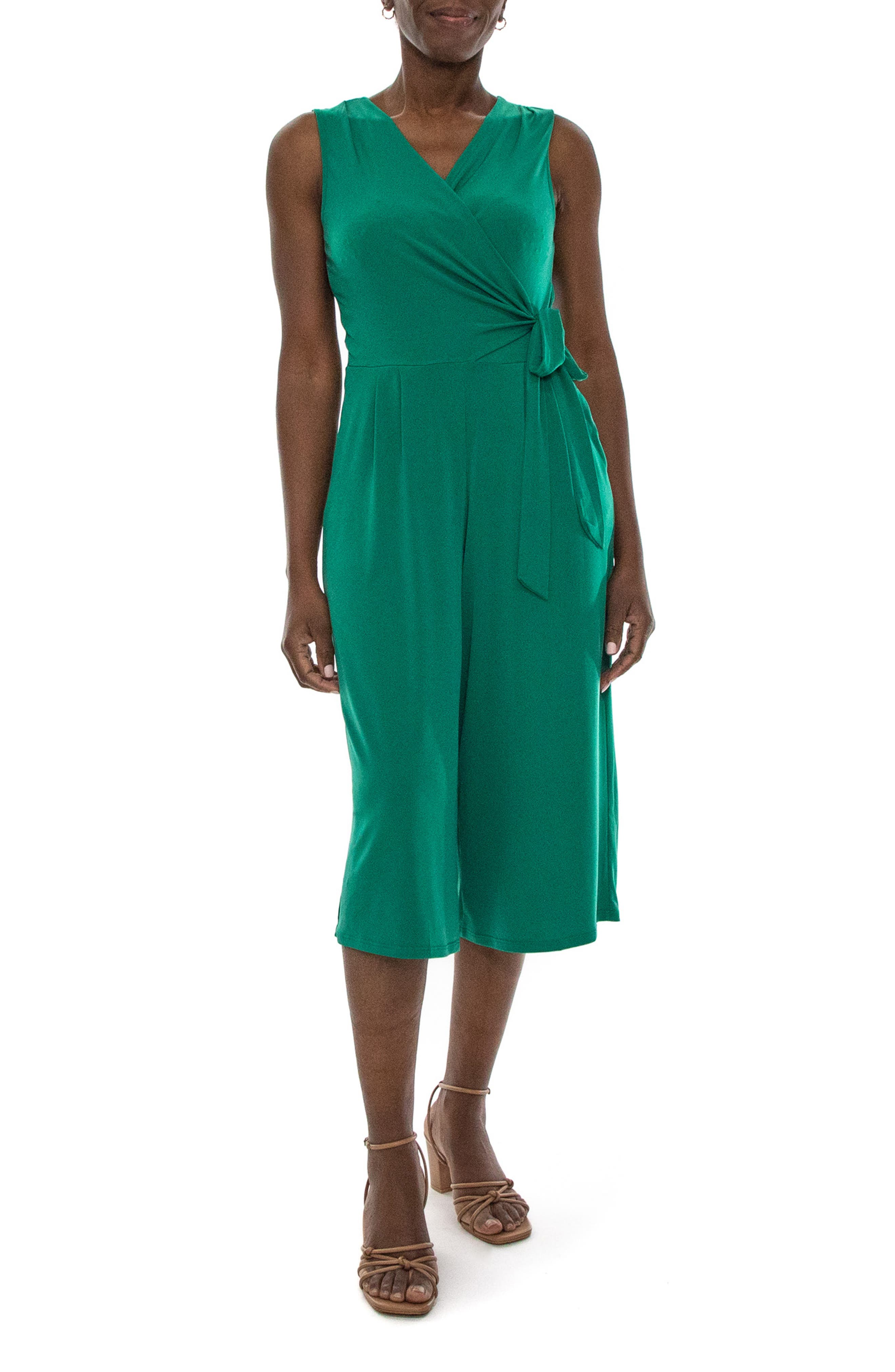 Surplice Wrap Crop Jumpsuit