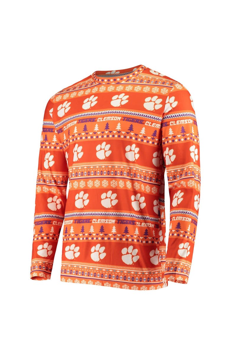 CONCEPTS SPORT Men's Concepts Sport Orange Clemson Tigers Ugly Sweater Knit Long Sleeve Top and Pant Set, Alternate, color, Orange