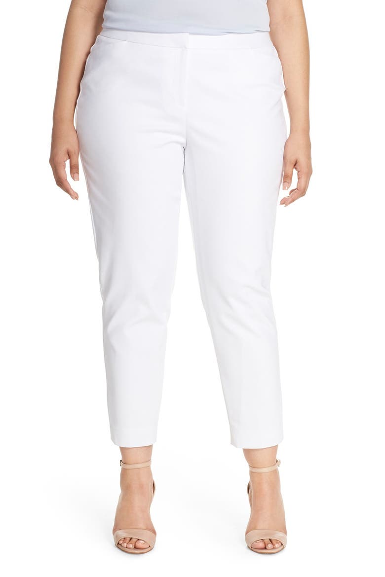 Stretch Ankle Pants, Main, color, WHITE