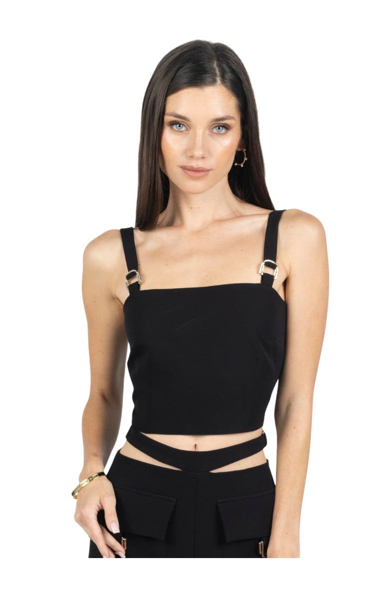 AKALIA Kim Cropped Top With Buckles, Alternate, color, 
