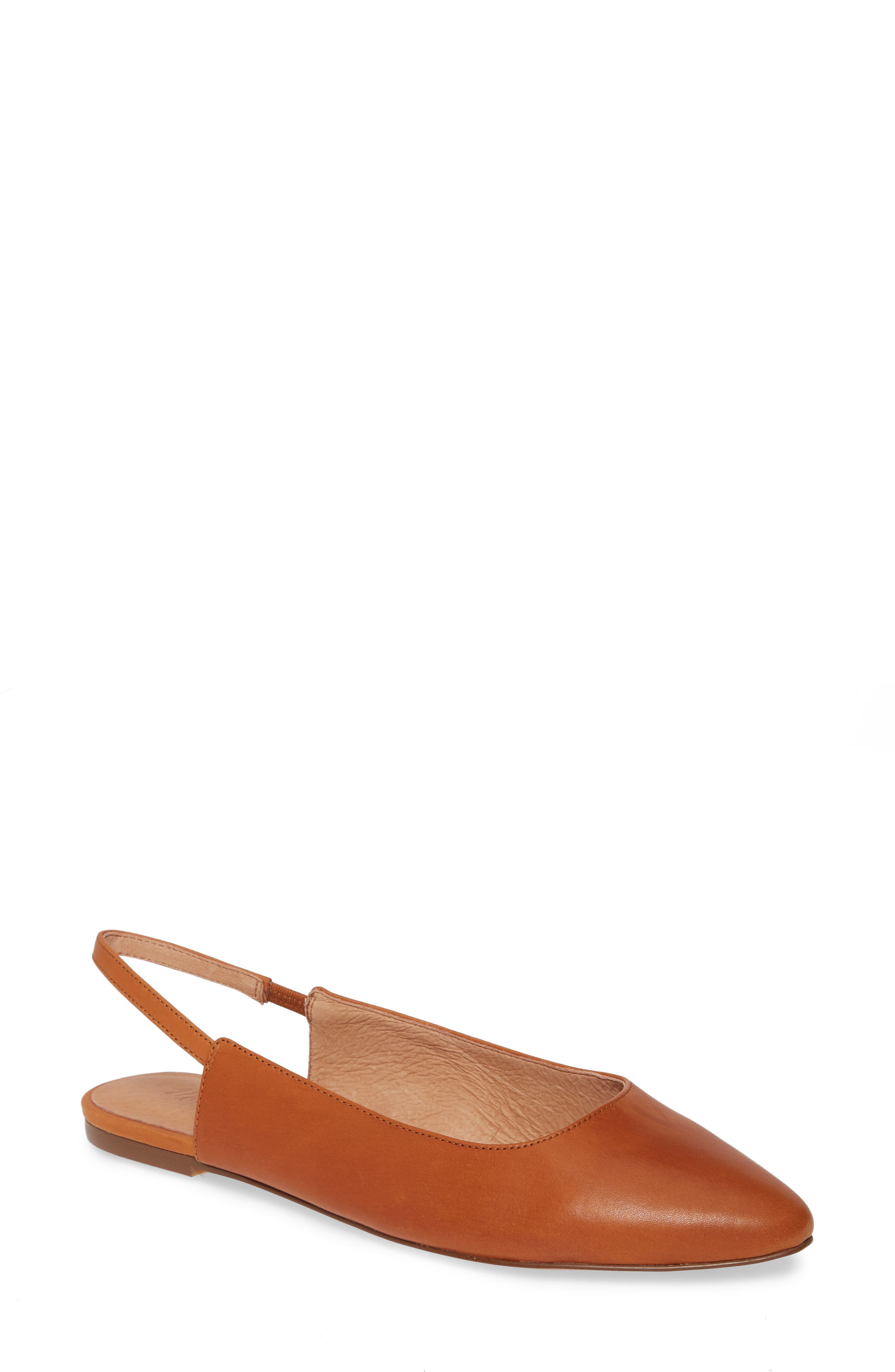 The Margot Slingback Flat, Main, color, ENGLISH SADDLE