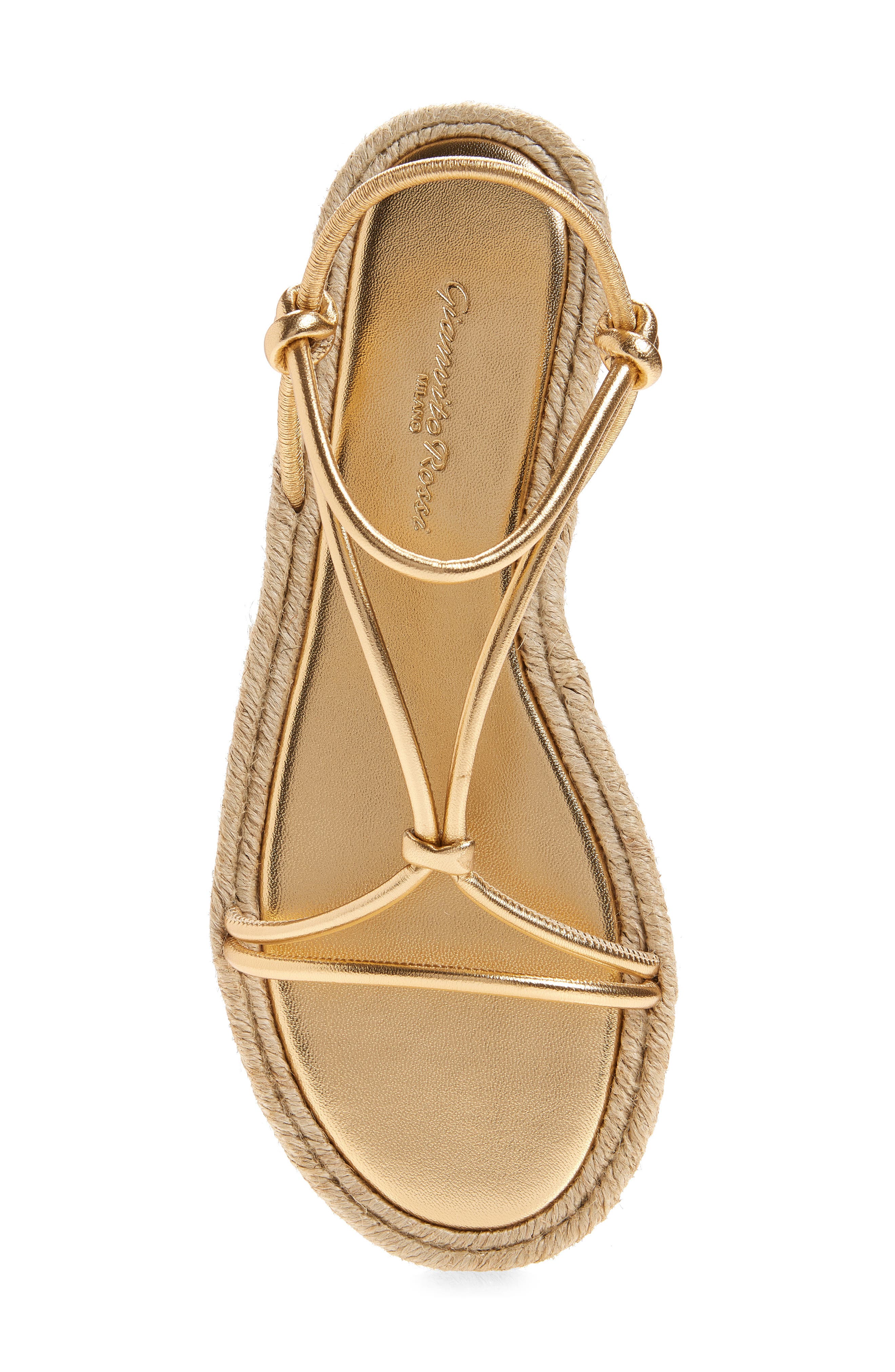 Gianvito Rossi Espadrille Cage Strap Flat Sandal, Alternate, color, Mekong Naturale