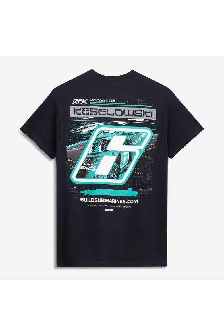 Men's Classic Ink Black Brad Keselowski #6 BuildSubmarines.com T-Shirt, Alternate, color, Black