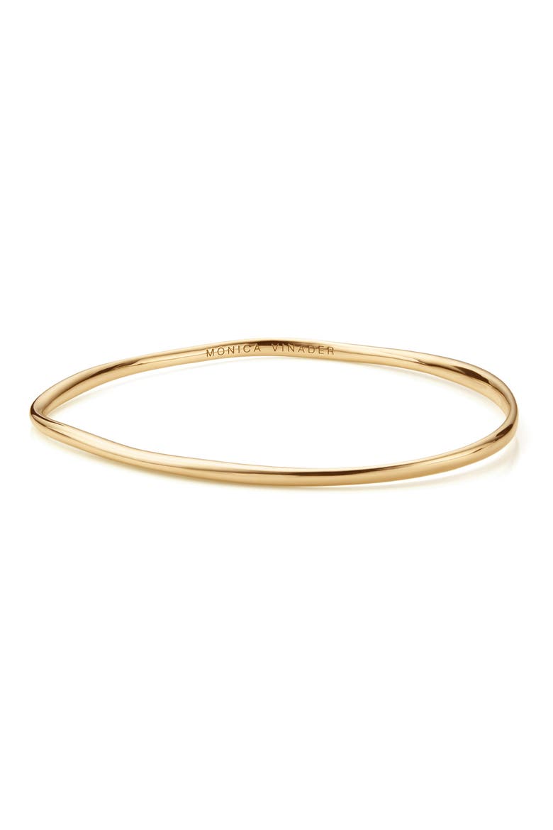 Nura Reef Thin Bangle, Main, color, YELLOW GOLD