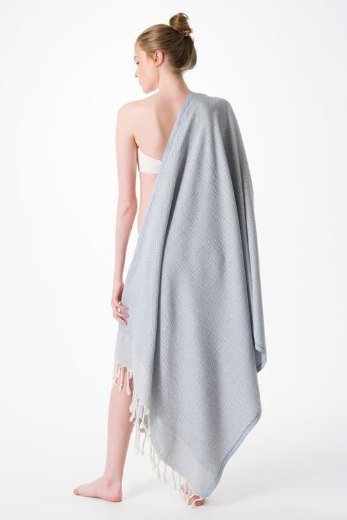 Olive And Linen Olive & Linen Whisper Weight Turkish Towel In Blue