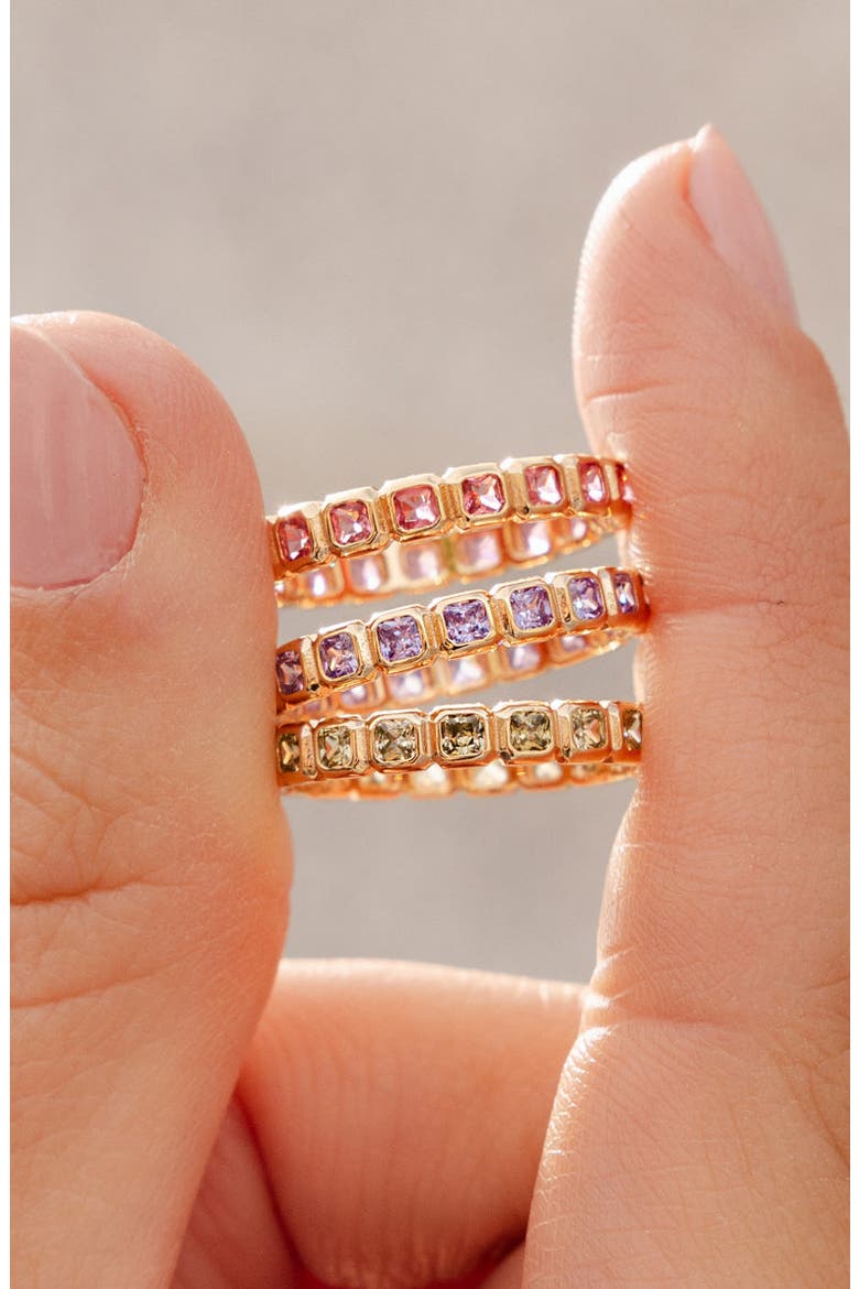 Cubic Zirconia Eternity Birthstone Ring, Alternate, color, GOLD/ JUNE