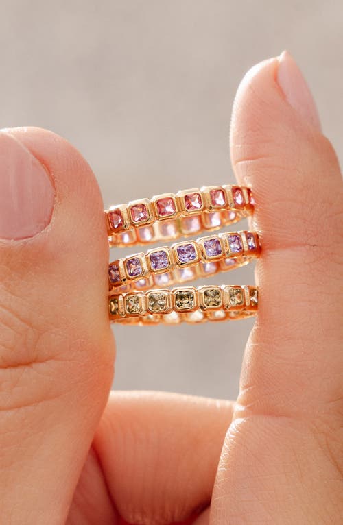 Made By Mary Cubic Zirconia Eternity Birthstone Ring In Gold