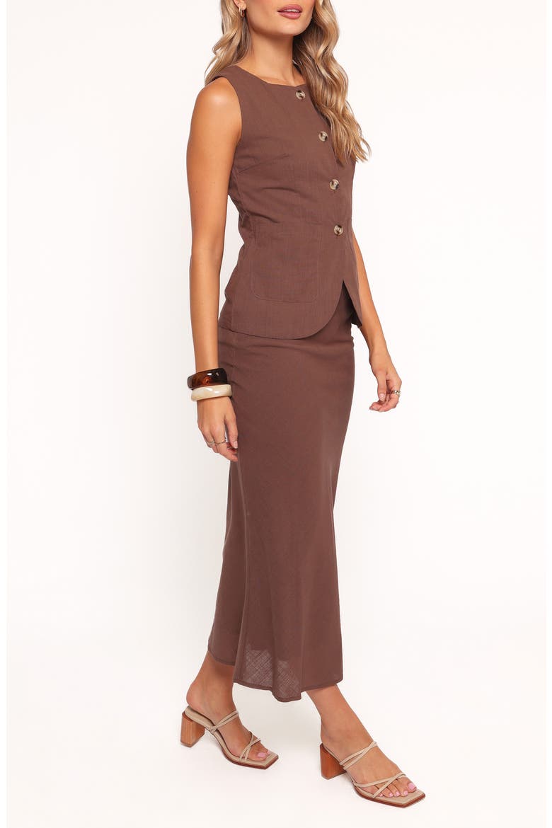 Two-Piece Vest and Maxi Skirt Vest, Alternate, color, CHOCOLATE BROWN