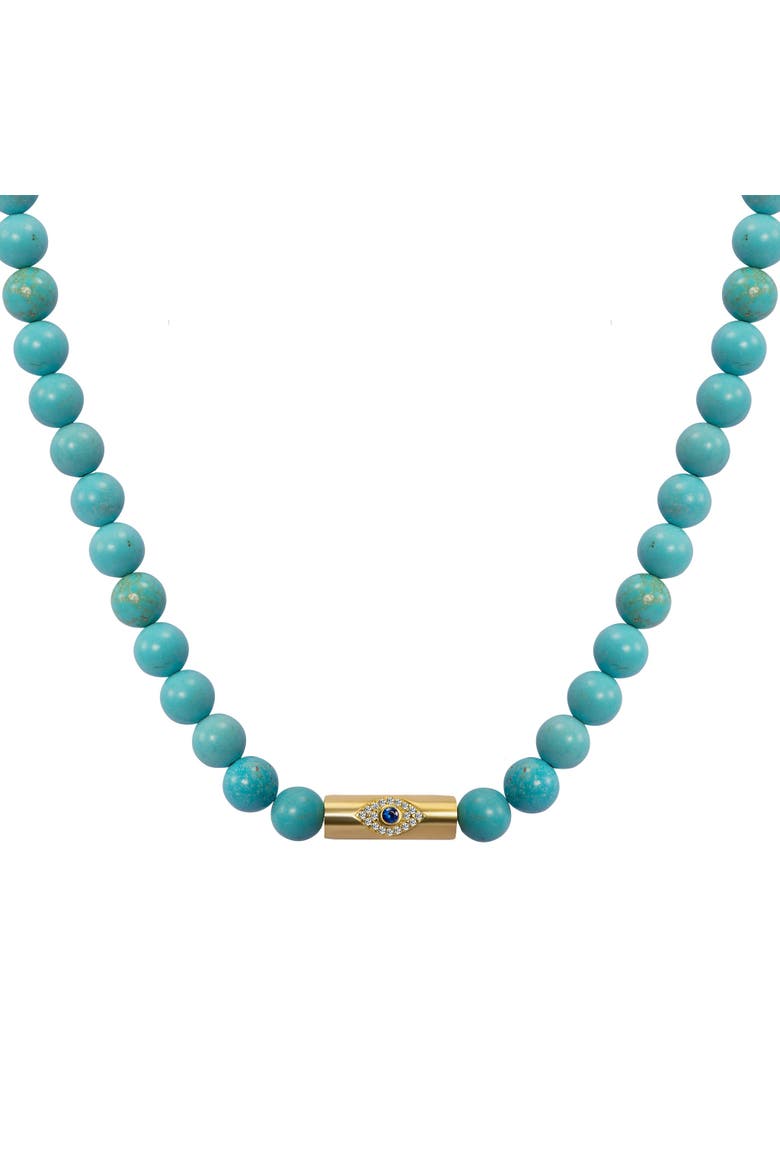 Turquoise beaded rod eye necklace, Main, color, turquoise