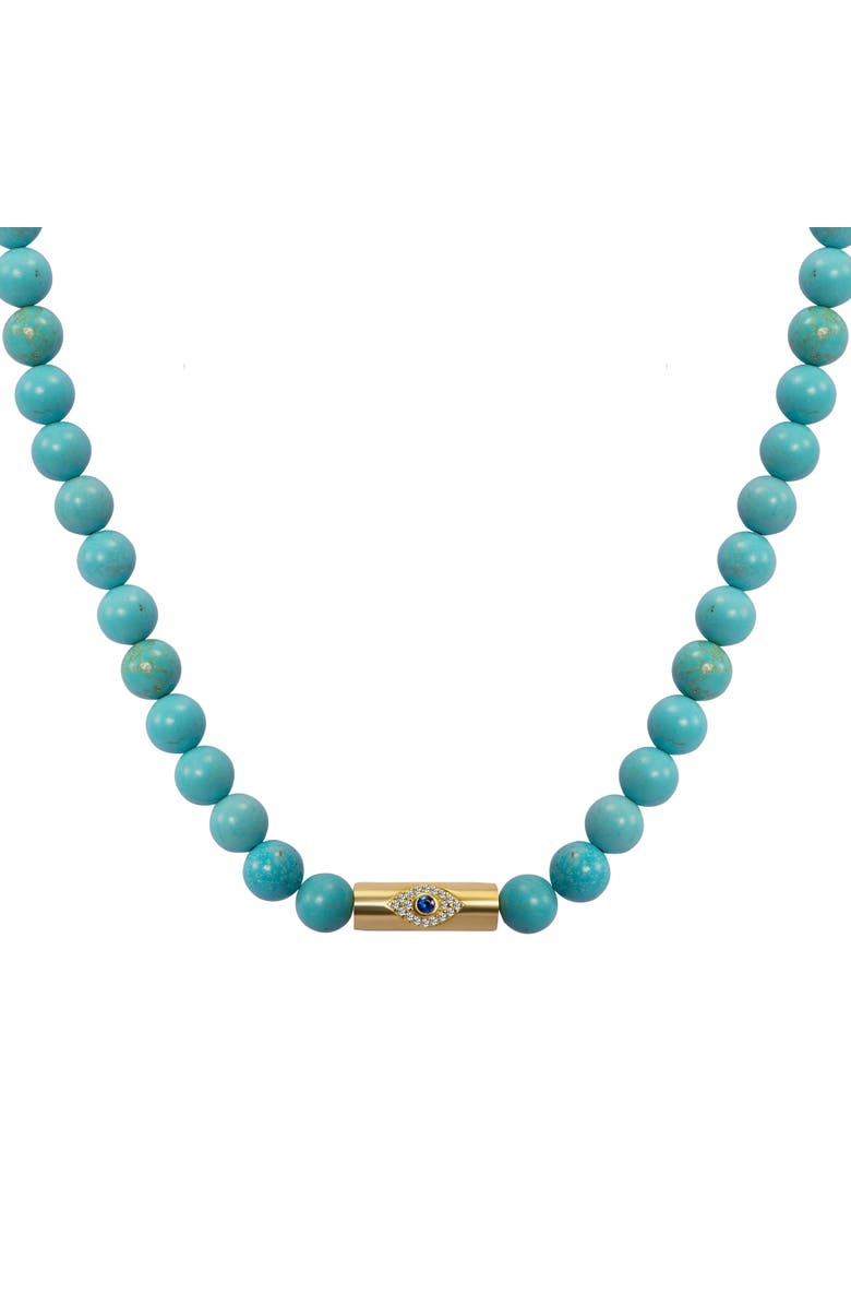 Gemma Azzurro Turquoise beaded rod eye necklace, Main, color, Turquoise