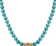 Gemma Azzurro Turquoise beaded rod eye necklace