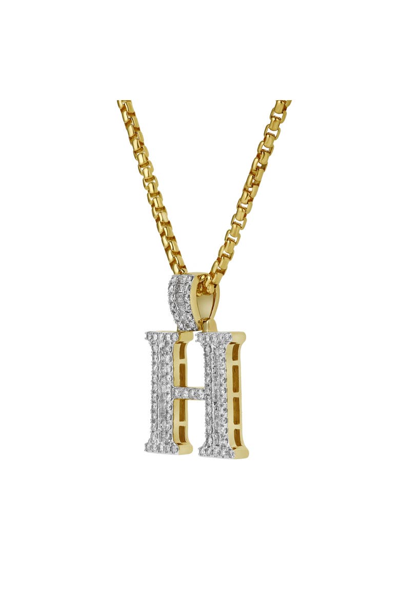 H Initial Diamond Pendant 10K Yellow Gold - 0.95 Carats, Alternate, color, 10K Yellow Gold
