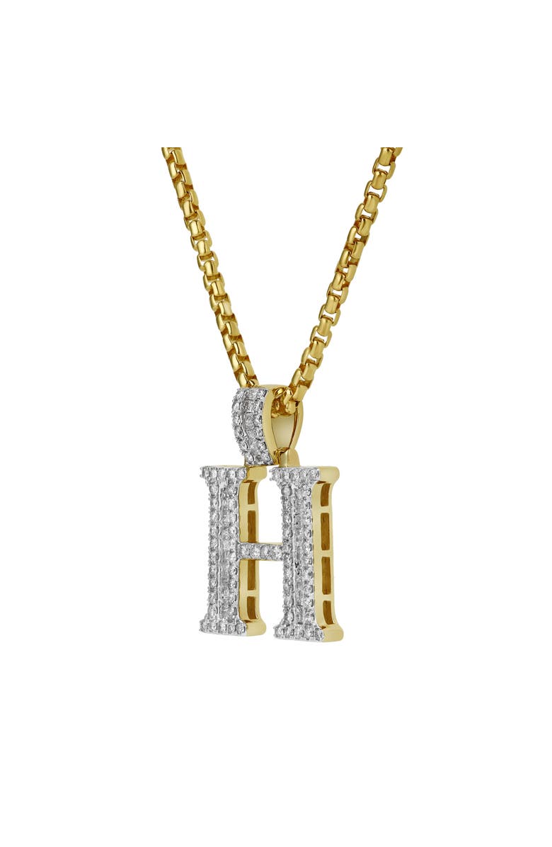 LuvMyJewelry H Initial Diamond Pendant 10K Yellow Gold - 0.95 Carats, Alternate, color, 10K Yellow Gold