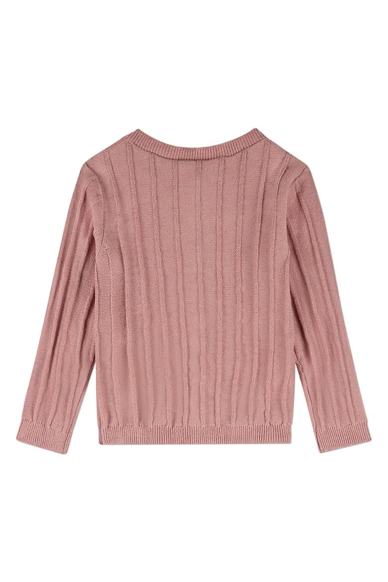 3D Knit Ribbed Long-Sleeve Cardigan, Alternate, color, Mauve
