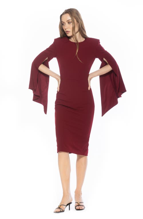 Alexia Admor Brooklyn Long Sleeve Sheath Dress In Burgundy