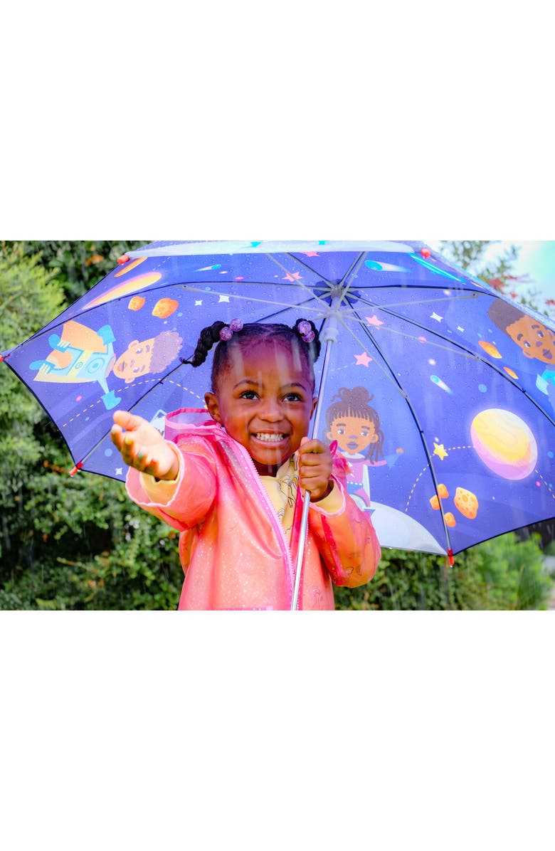 Woke Babies Kids' Superheroes in Space Umbrella, Alternate, color, 