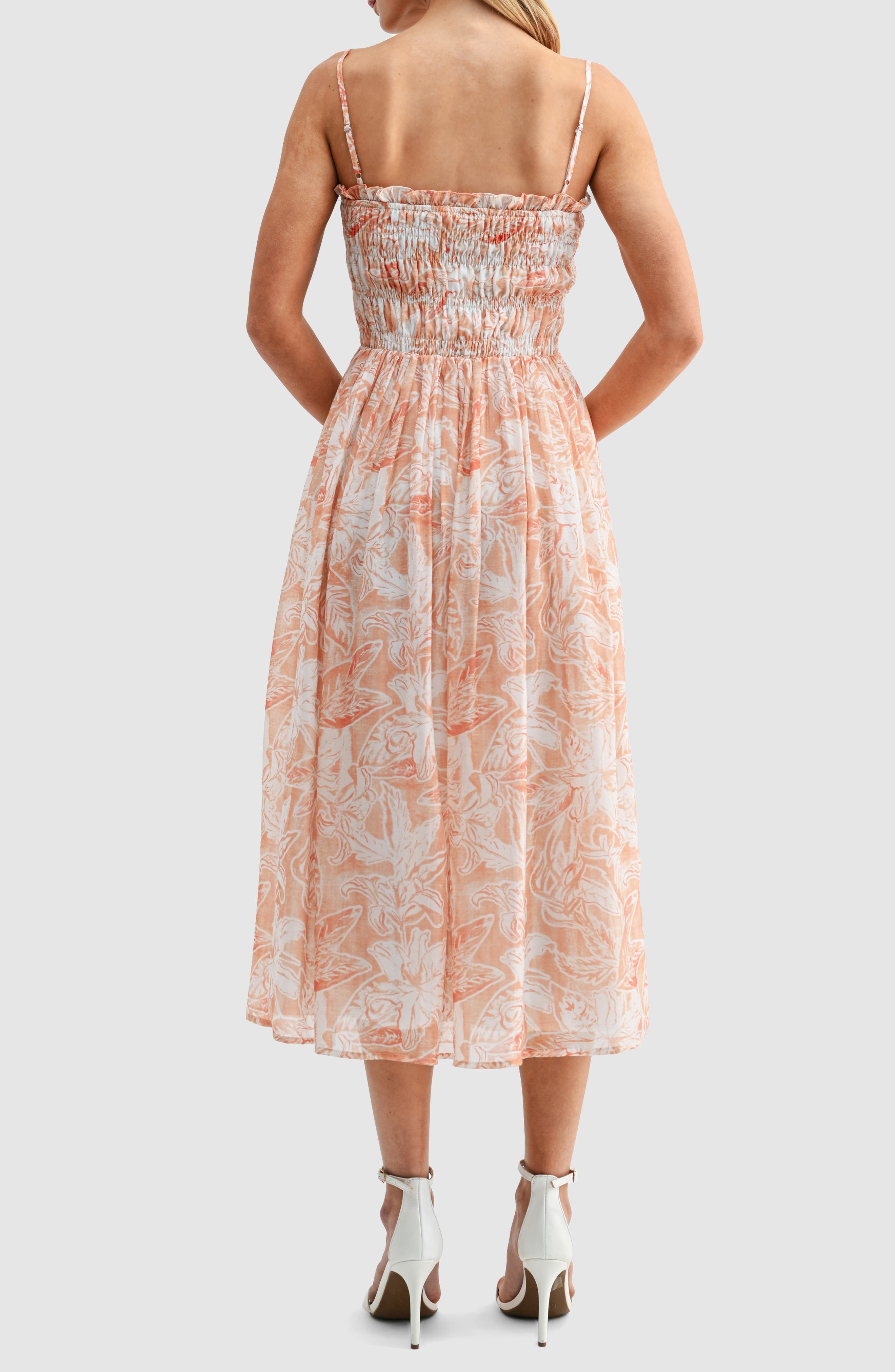 Smocked Midi Dress - image 2