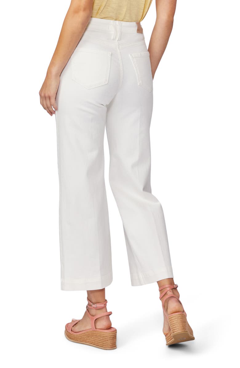 PAIGE Anessa High Waist Wide Leg Crop Jeans, Alternate, color, Light Ecru