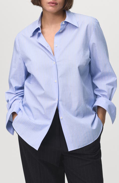 Stripe Button-Up Shirt (Regular & Plus)