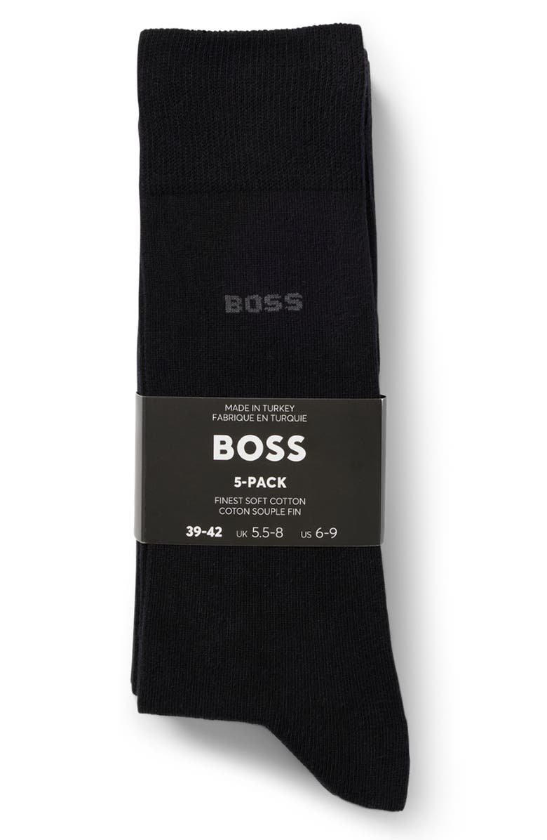 BOSS 5-Pack Solid Dress Socks, Alternate, color, 