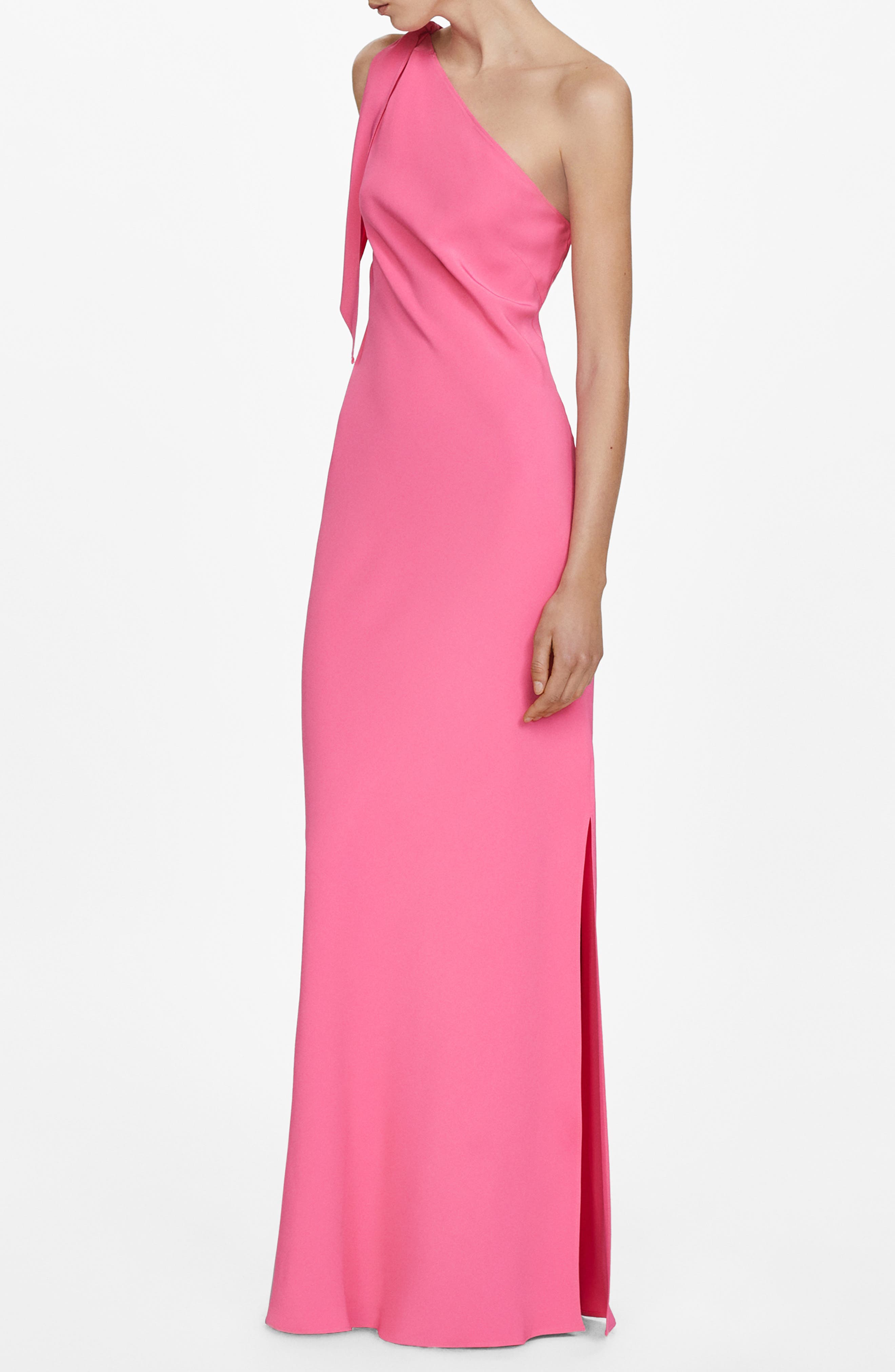 MANGO Lazaro One-Shoulder Gown