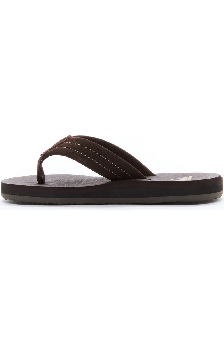 Quiksilver Kids' Carver Suede Core Flip-Flop, Alternate, color, Dark Brown