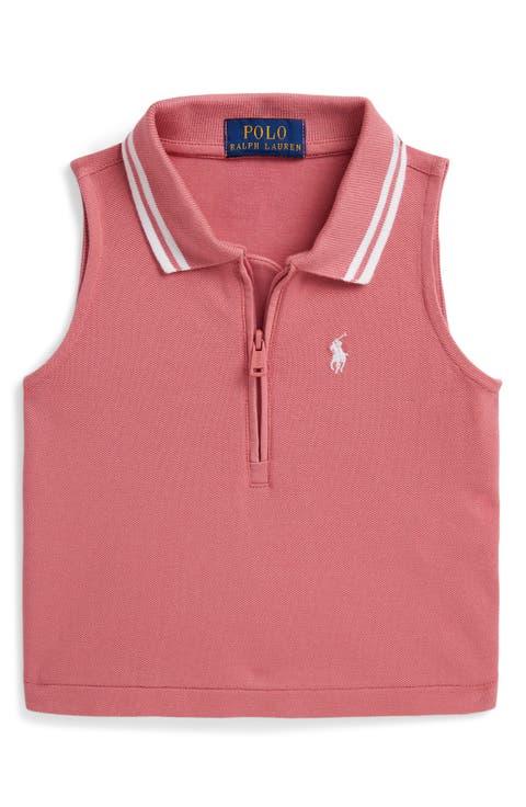 Kids' Stretch Mesh Half Zip Sleeveless Polo (Toddler & Little Kid)