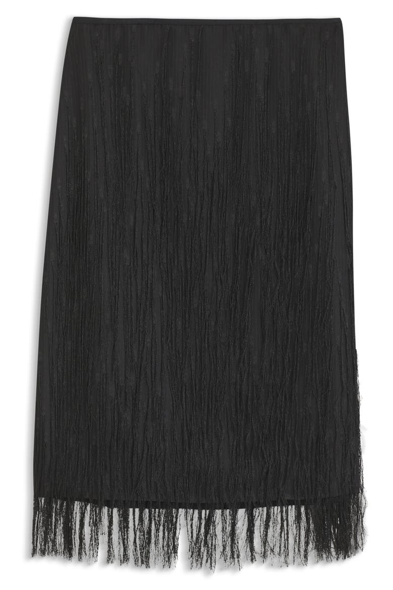 Vafray Fringe Midi Skirt, Alternate, color, BLACK