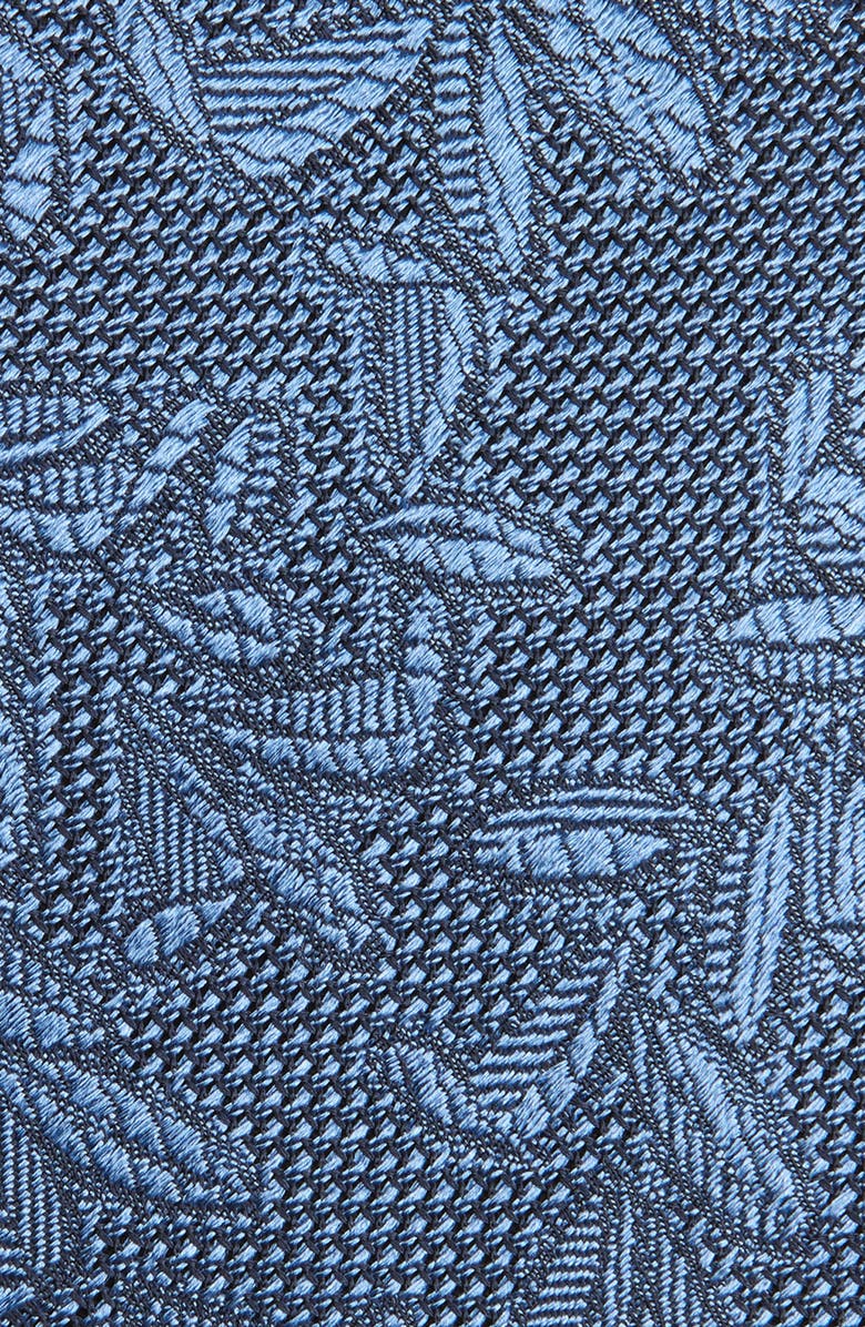 ZEGNA TIES Leaf Silk Jacquard Tie, Alternate, color, Blue