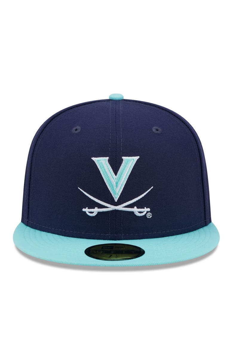 New Era Men's New Era Navy/Light Blue Virginia Cavaliers 59FIFTY Fitted Hat, Alternate, color, Navy