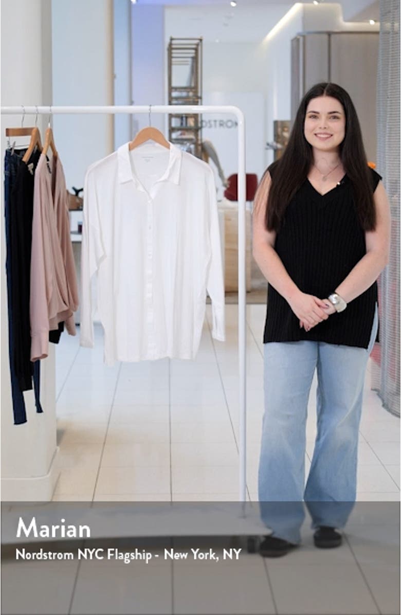 Long Boxy Organic Cotton Button-Up Shirt, sales video thumbnail