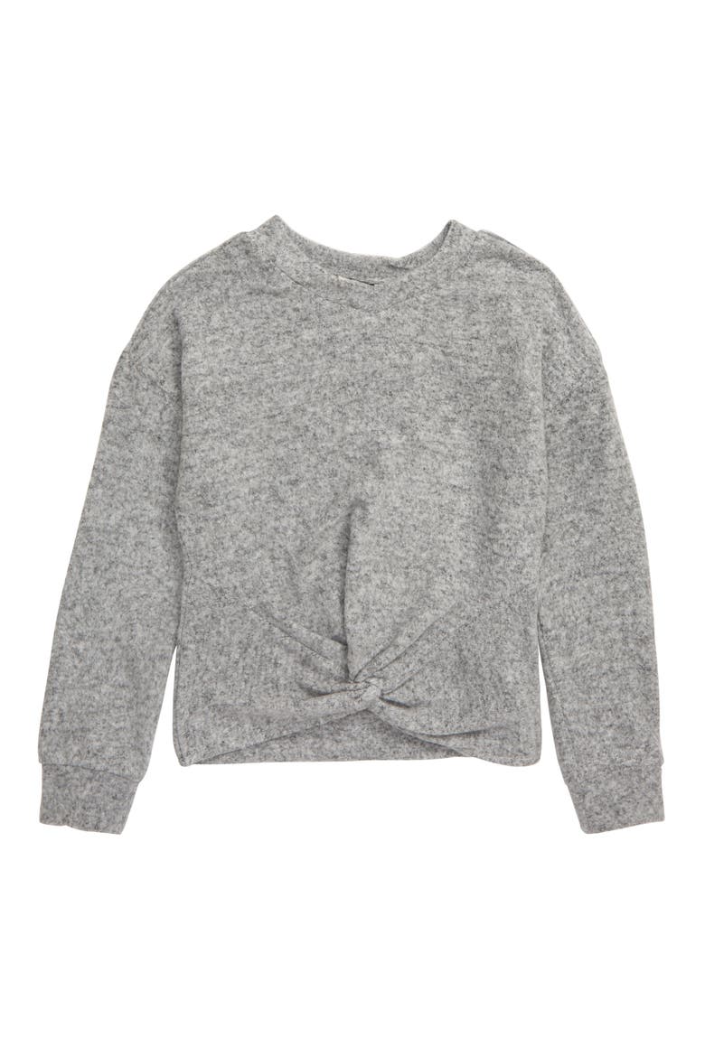 Kylie Hacci Knit Twist Top, Main, color, GREY HEATH