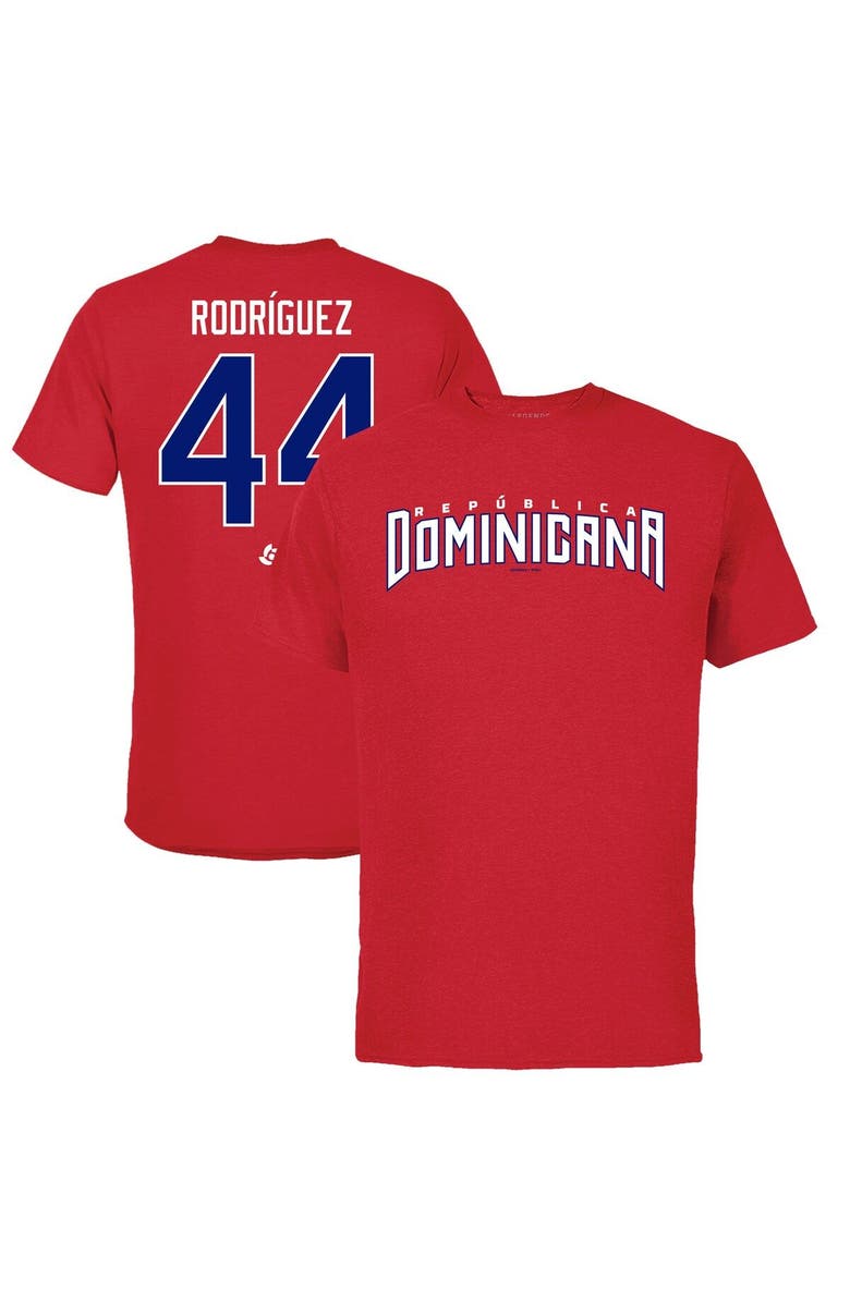 Legends Merchandise Men's LEGENDS Julio Rodriguez Red Dominican Republic Baseball 2023 World Baseball Classic Name & Number T-Shirt, Main, color, 