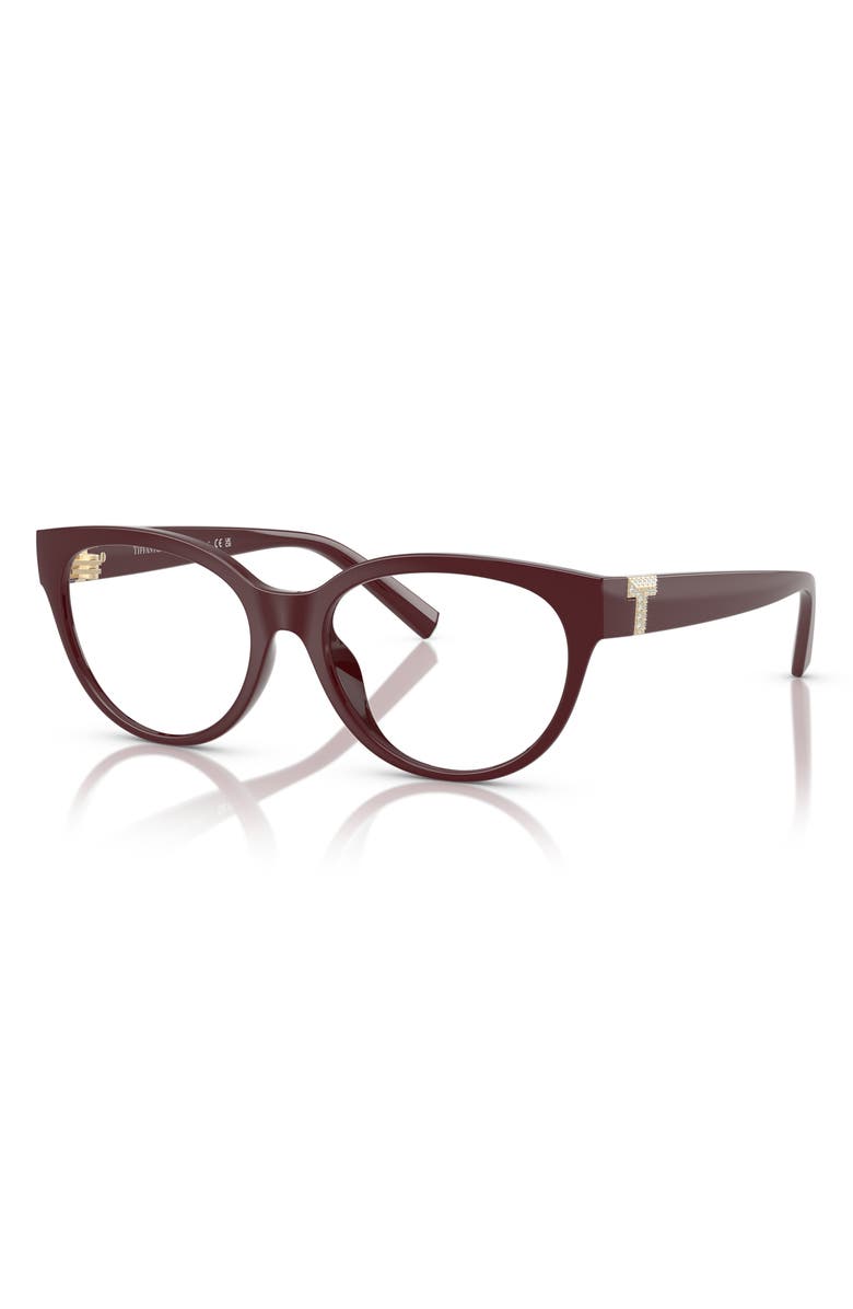 Tiffany & Co. 52mm Cat Eye Optical Glasses, Alternate, color, Burgundy