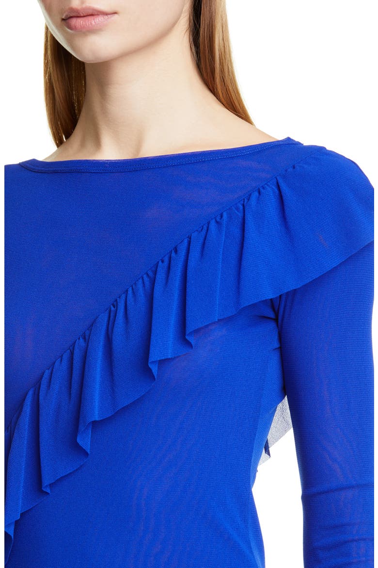 Ruffle Detail Mesh Top, Alternate, color, INDACO