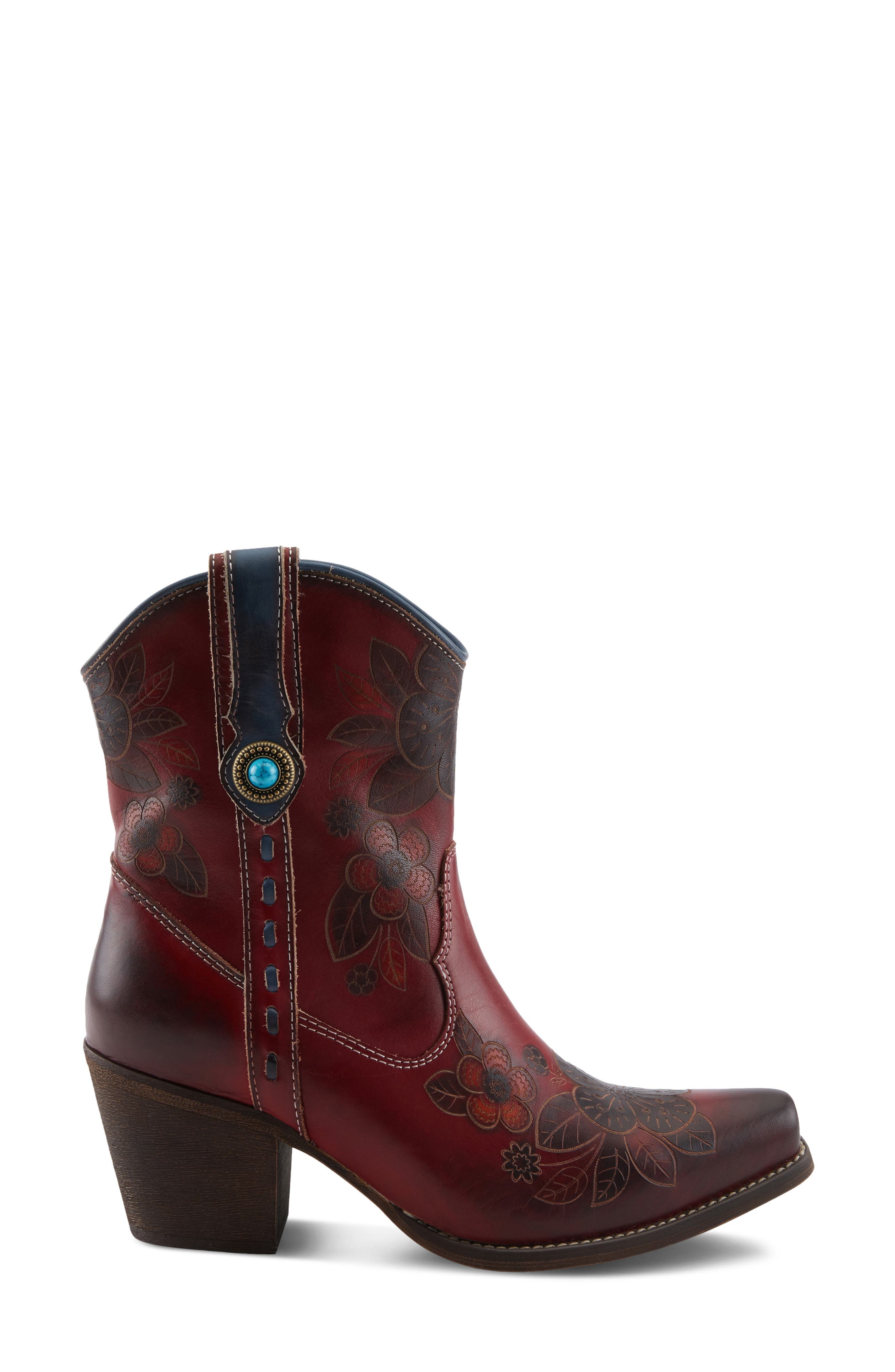 L'Artiste by Spring Step Cahoots Western Boot, Alternate, color, Dark Red Multi