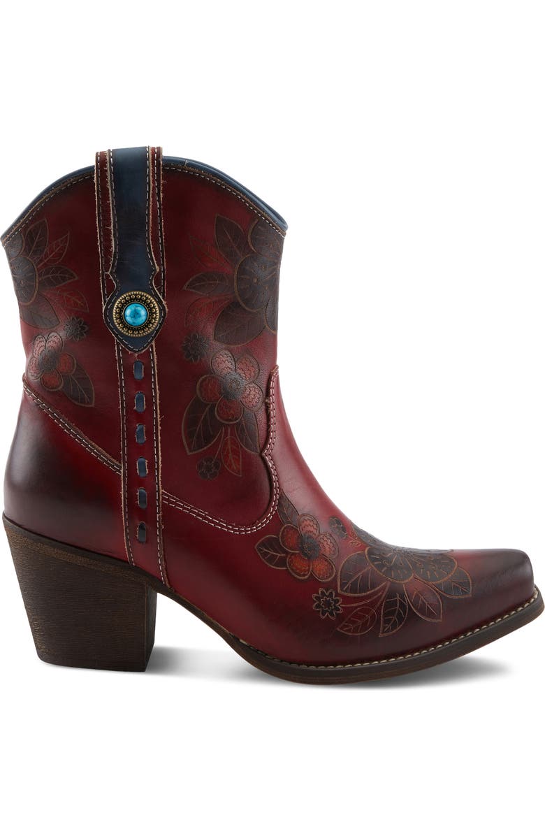 L'Artiste by Spring Step Cahoots Western Boot, Alternate, color, Dark Red Multi