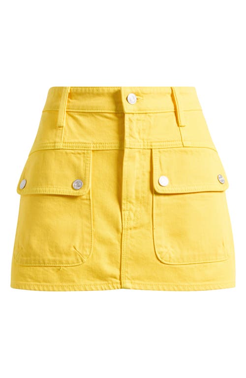 Mother The Short Term Memory Denim Miniskirt In Yellow